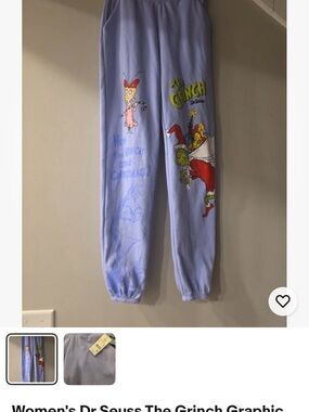 Dr. Seuss Lavender Grinch Graphic Kids Jogger Sweatpants